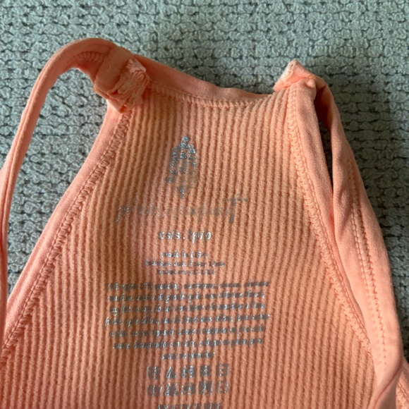 Free People Happiness Runs Long Crop Tank in Peach Punch XS/S - Picture 6 of 7